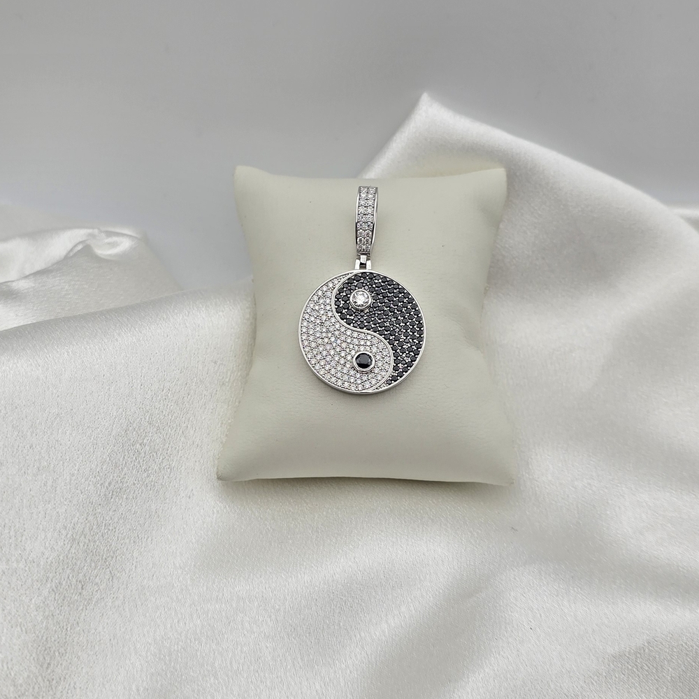 Neve Jewelry Sterling Silver Moissanite Yin Yang Pendant